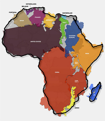 The Relative Size of Africa!